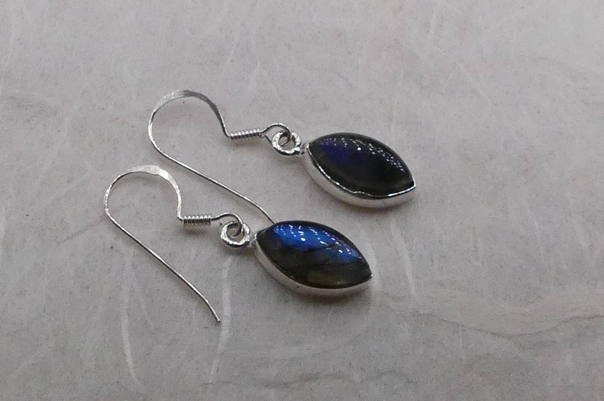 Zierliche Labradorit 925 Silber Hängeohrringe, Zart Schillernd von naturalmysticsu