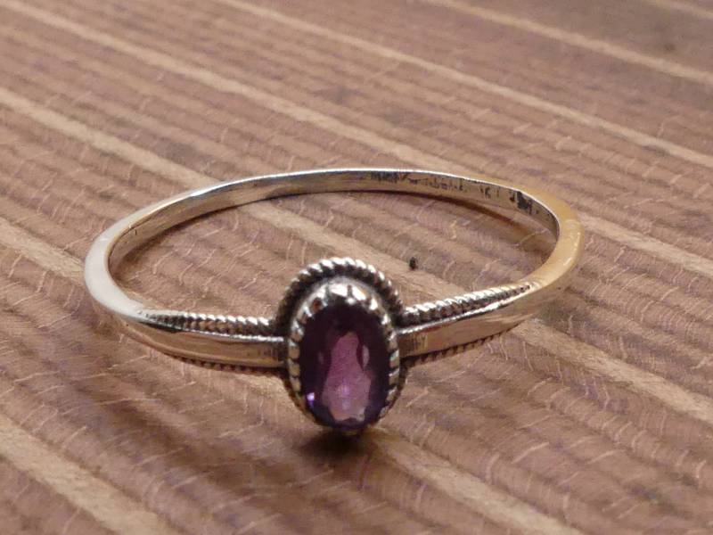 Zierlicher Amethyst 925 Silberring Größe 60 von naturalmysticsu