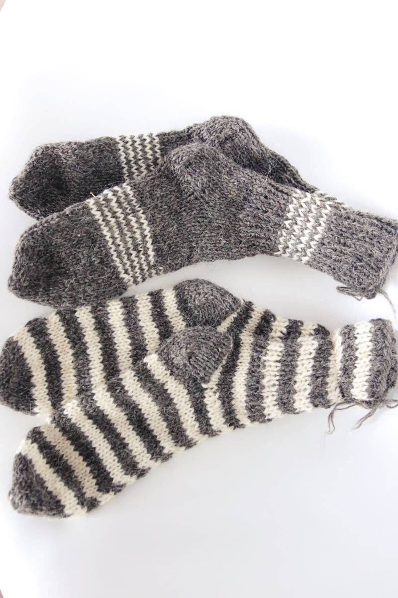 Wolle Echte, Handgestrickte Socken Sehr Warm 100% Reine Naturschafwolle - 3Er Pack 3 Paar von naturalsheepskin