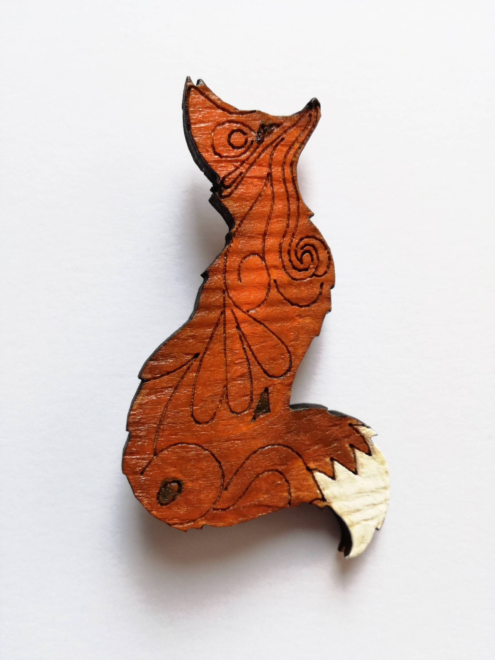 Fuchs Brosche Holz Schmuck Tier Einzigartige Zubehör Frühling Fuchs Brosche Holz Schmuck Tier Einzigartige Zubehör Frühling von natureswhisper1