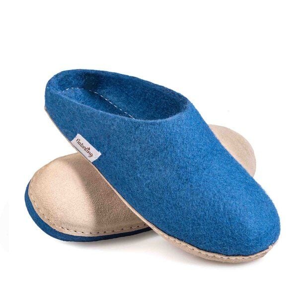 naturling Filz Damen Hausschuhe mit weicher Ledersohle von naturling