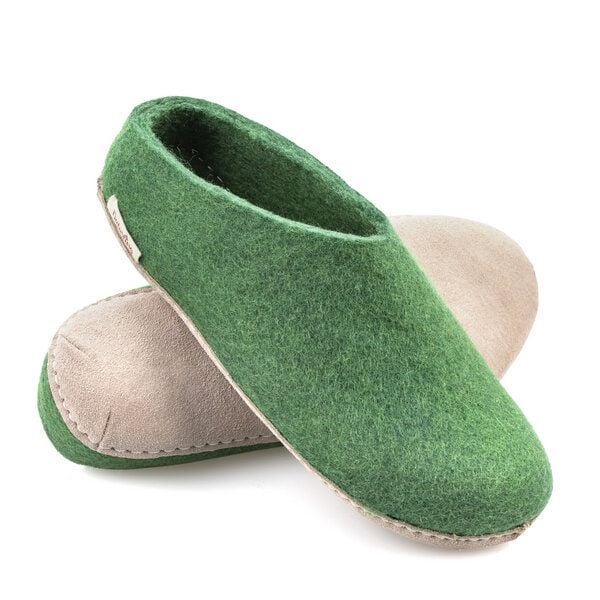 naturling Filz Damen Hausschuhe mit weicher Ledersohle von naturling