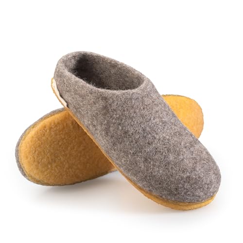 naturling Hausschuhe - Slipper mit Kautschuksohle (Natur, EU Schuhgrößensystem, Erwachsene, Damen, Numerisch, M, 38) von naturling