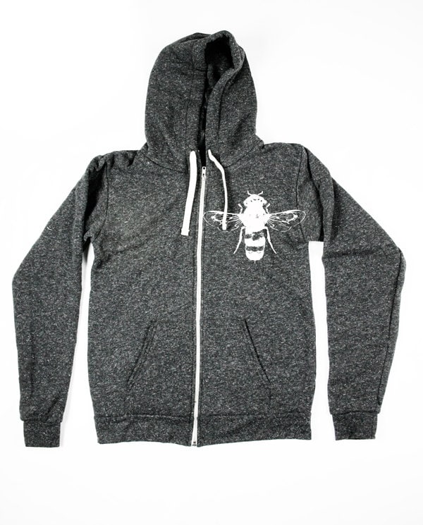 Bee Hoodie, Unisex Tri-Blend Heather Black Hoody - S, M, L, Xl, 2X Kleidung Made in Usa, Hoodie Sweatshirt, Bienen von naturwrk