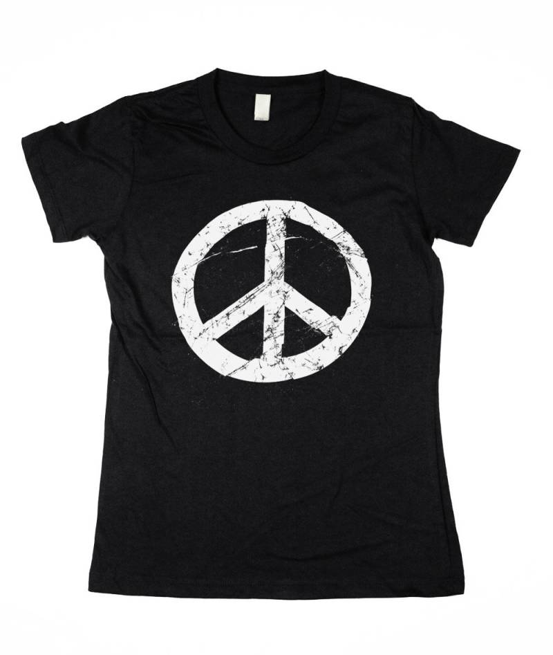Bio-Baumwolle Womens Peace Zeichen Tshirt - Grunge Sign Shirt Boho 60S in Klein, Mittel, Groß Und Xl von naturwrk