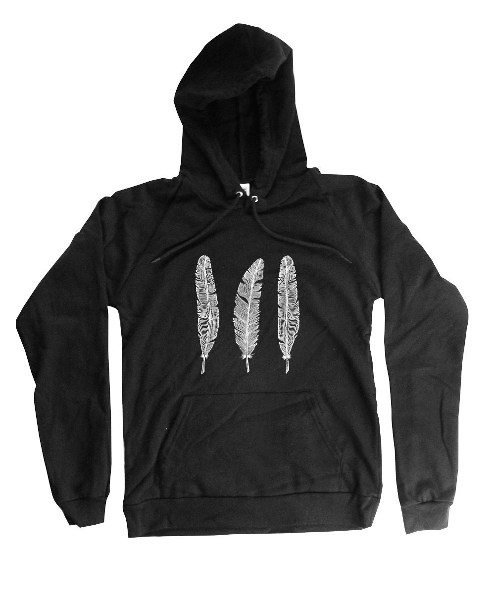 Feder Hoodie - Aus Bio-Baumwolle Langarm Drei Print S, M, L, Xl, 2Xl von naturwrk