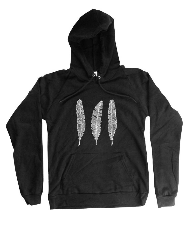 Feder Hoodie - Aus Bio-Baumwolle Langarm Drei Print S, M, L, Xl, 2Xl von naturwrk