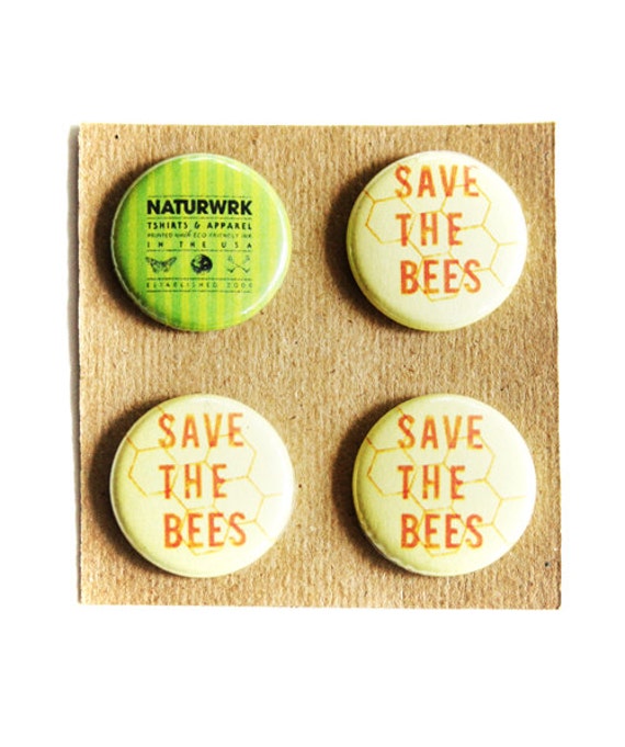 Save The Bees Button Pack - Pin Bee Bienen Buttons von naturwrk