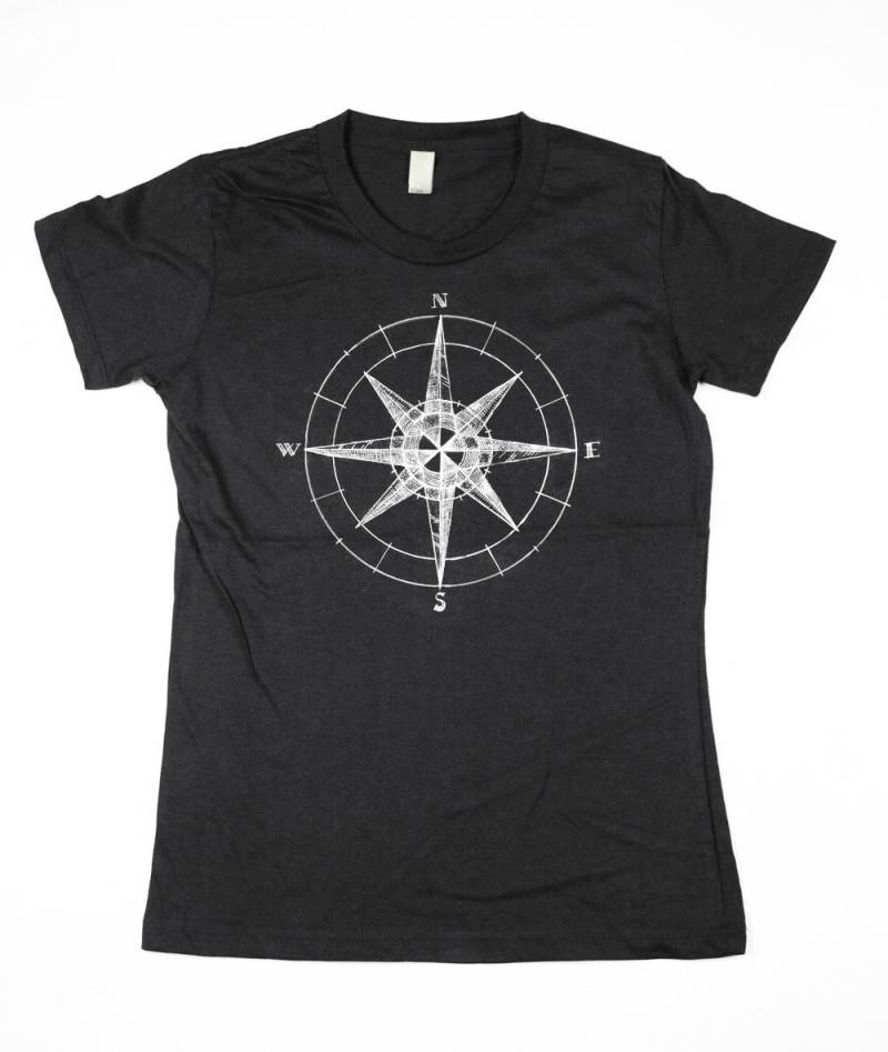 Womens Kompass Shirt - Illiustred Compass Tshirt Bio-Baumwolle S, M, Large, Xl von naturwrk