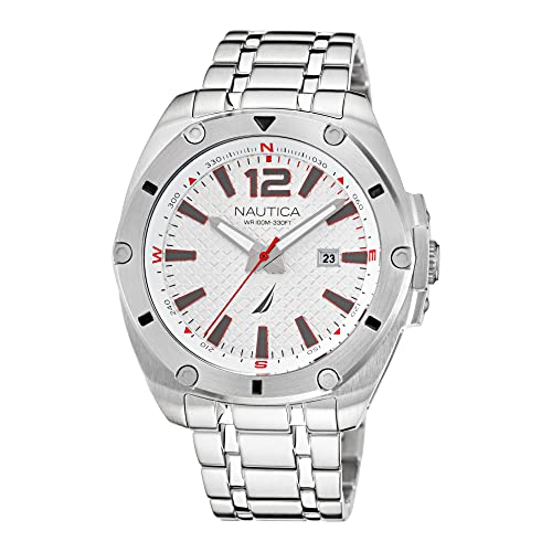 Nautica Men's Quartz Stainless Steel Strap, Silver, 22 Casual Watch (Model: NAPTCS221) von nautica