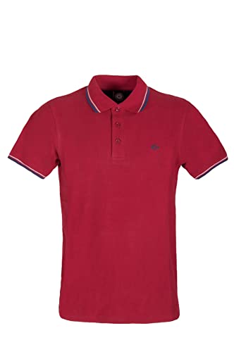 Nazareno Gabrielli Herren-Poloshirt, Kurzarm, 100 % Baumwoll-Piqué. Kragen und Ärmel mit Streifen in Kontrastfarbe, kleines gesticktes Logo., bordeaux, XXL von nazarenogabrielli