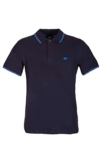 Nazareno Gabrielli Herren-Poloshirt, Kurzarm, 100 % Baumwoll-Piqué. Kragen und Ärmel mit Streifen in Kontrastfarbe, kleines gesticktes Logo., marineblau, XXXXXL von nazarenogabrielli