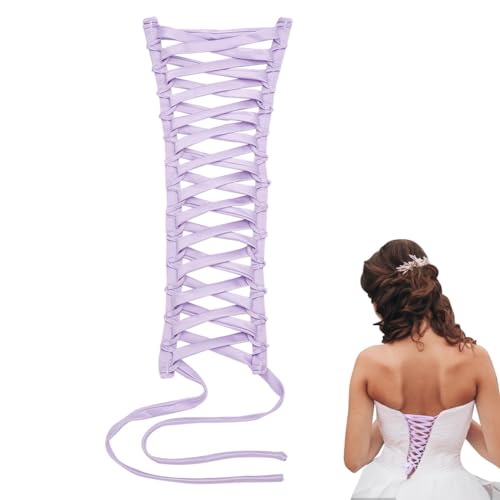 NBEADS Korsett-Rücken-Set Für Hochzeitskleider, Ersatz Reißverschluss, Verstellbare Passform Aus Polyester Satin Für Formelle Ballkleider, Flieder von nbeads