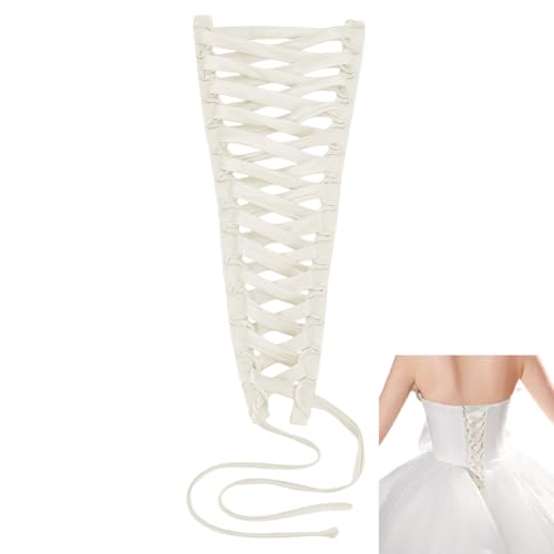 nbeads Hochzeitskleid Korsett Kit, 2.5cm Breites Frauen Hochzeitskleid Reißverschluss Ersatz Korsett Rücken Kit Verstellbare Passform Satin Korsett Zurück Kit für Formelles Ballkleid, Beige von nbeads