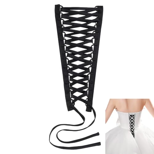 nbeads Hochzeitskleid Korsett Kit, 2.5cm Breites Frauen Hochzeitskleid Reißverschluss Ersatz Korsett Rücken Kit Verstellbare Passform Satin Korsett Zurück Kit für Formelles Ballkleid, Schwarz von nbeads
