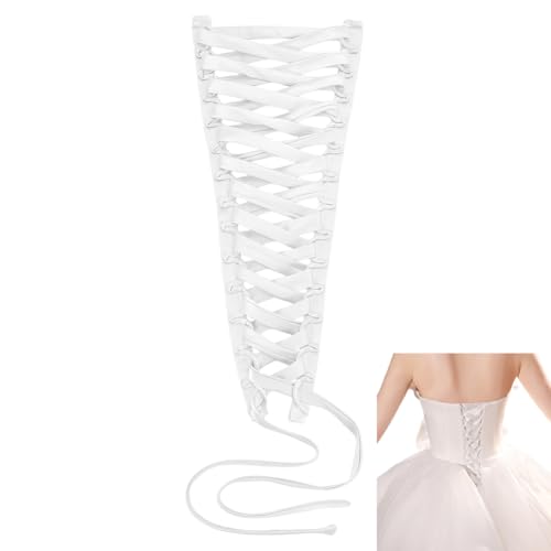 nbeads Hochzeitskleid Korsett Kit, 2.5cm Breites Frauen Hochzeitskleid Reißverschluss Ersatz Korsett Rücken Kit Verstellbare Passform Satin Korsett Zurück Kit für Formelles Ballkleid, Weiß von nbeads