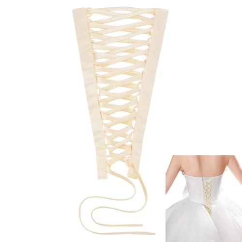 nbeads Hochzeitskleid Korsett Kit, 4.5cm Breites Frauen Hochzeitskleid Reißverschluss Ersatz Korsett Rücken Kit Verstellbare Passform Satin Korsett Zurück Kit für Formelles Ballkleid, Beige von nbeads