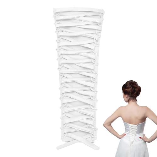 NBEADS Korsett Kit Kleid Reißverschluss Ersatz, Korsett-Rückenset Aus Satin Mit Verstellbarer Passform Korsett-Rückenset Mit Schnürung Aus Satinband Für Formelle Ballkleider, Weiß von nbeads