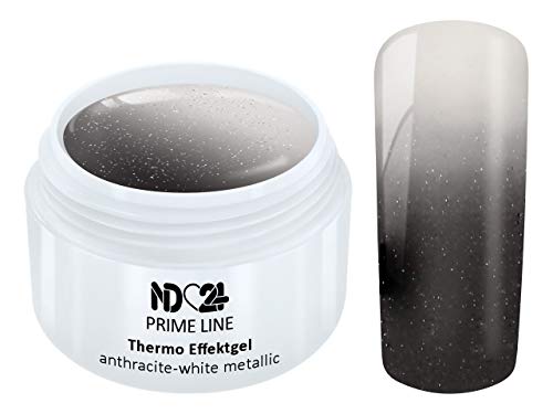 Prime Line - Thermo Color Uv Led Gel Anthracite-White Metallic - Made in Germany - 5ml von ND24 NailDesign