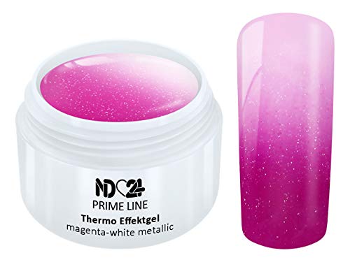 Prime Line - Thermo Color Uv Led Gel Magenta-White Metallic Weiß - Made in Germany - 5ml von ND24 NailDesign