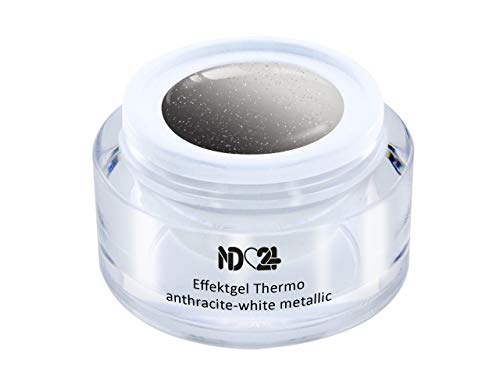 Uv Led Effekt-Gel Thermo Anthracite-White Metallic - Studio Qualität - Made In Germany - 5ml von ND24 NailDesign