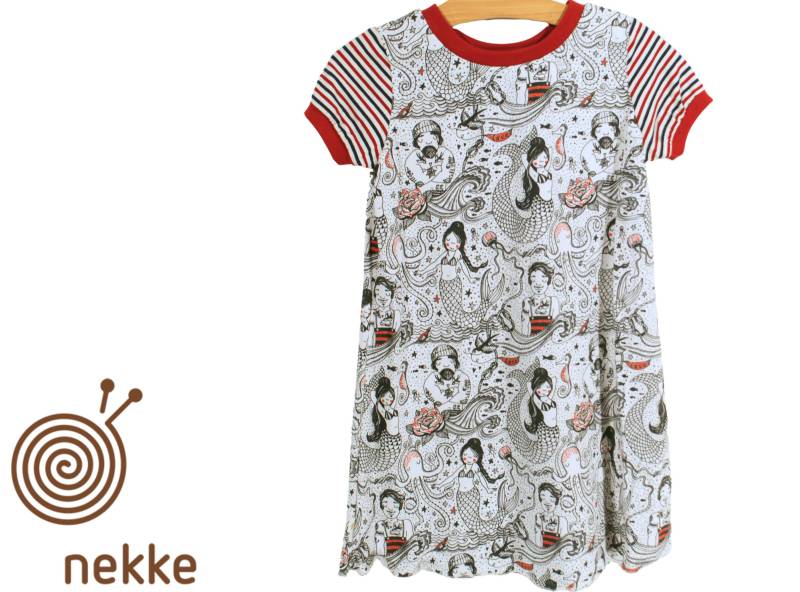 Bio, Kinder Kurzarmkleid "Seemann" Jersey , Aus Zertifizierten Biostoffen von nekkeklix