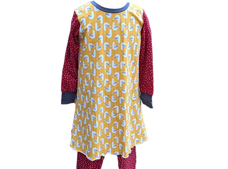Bio Langarmkleid Jersey "Möwe", Aus Zertif. Biostoffen Handgefertigt in Der Lausitz, Kindgerecht Und Bequem von nekkeklix