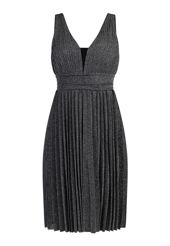 nelice Damen Midikleid 19227025-NE01, SCHWARZ Silber, L von nelice