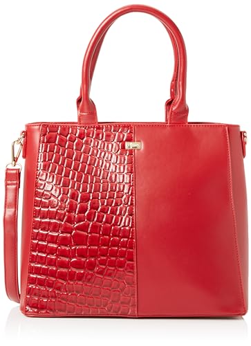 nelice Women's Henkeltasche mit Reptil-Prägung Damen Shopper, ROT von nelice