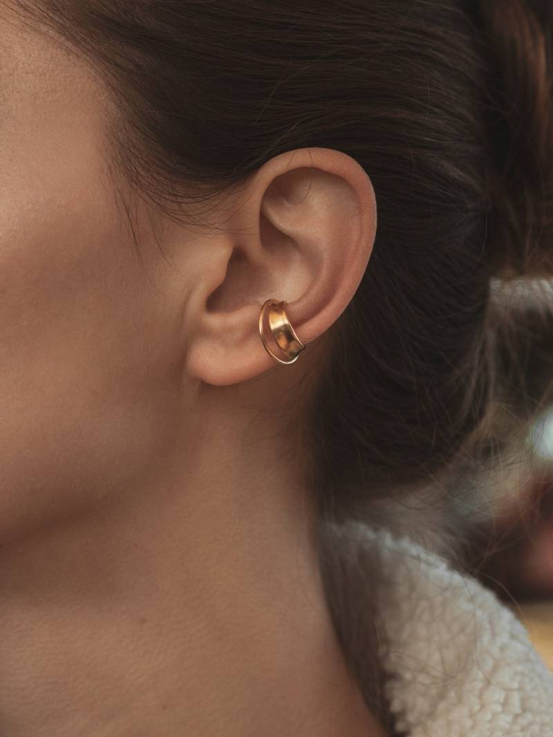 Ohrklemme Eliane | 925 Silber, 18K Vermeil Vergoldet, Ohrring Ohne Ohrloch Tragbar von nellaundsina