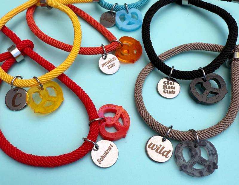 Armband + Brezel Graviertem Coin/München 2025 Fest Bierzelt Oktober Wiese Servus Acrylanhänger Brezn Brezelanhänger Dirndl Madl von nelous