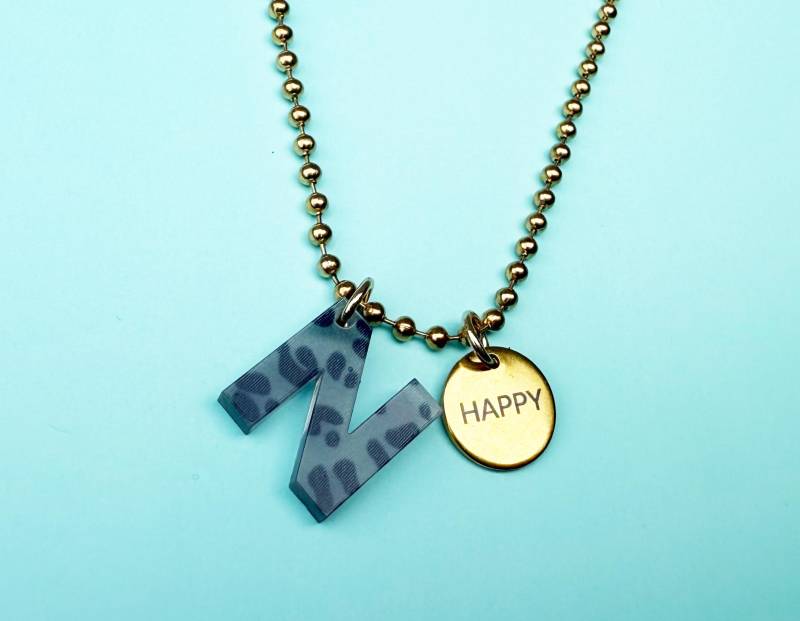 Leo Buchstaben Anhänger Aus Acryl/Charm Halskettenanhänger Armbandanhänger Initialen Letter Leolover Animalprint Leopard Abc A - Z von nelous