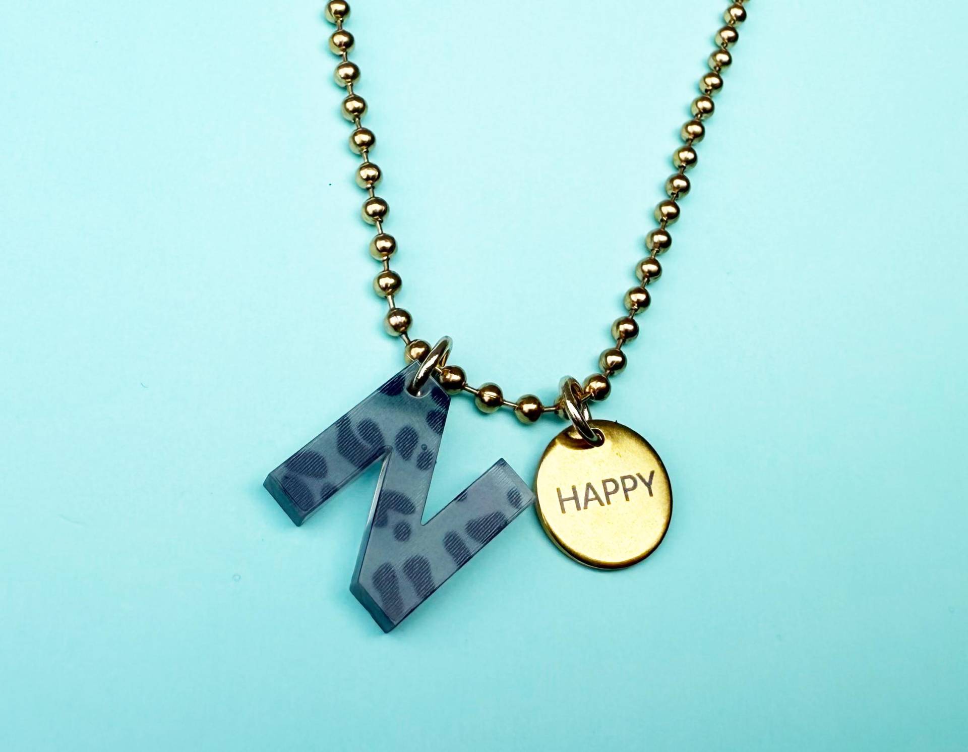 Mix & Match/Kette Mit Anhänger Acrylanhänger Quaste Coin Stainless Steel Silber Gold Halskette Bff Neon Stern Blitz Herz Buchstabe von nelous