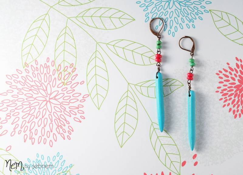 Ethno-Ohrringe Mit Türkis-stein von nembysebnem