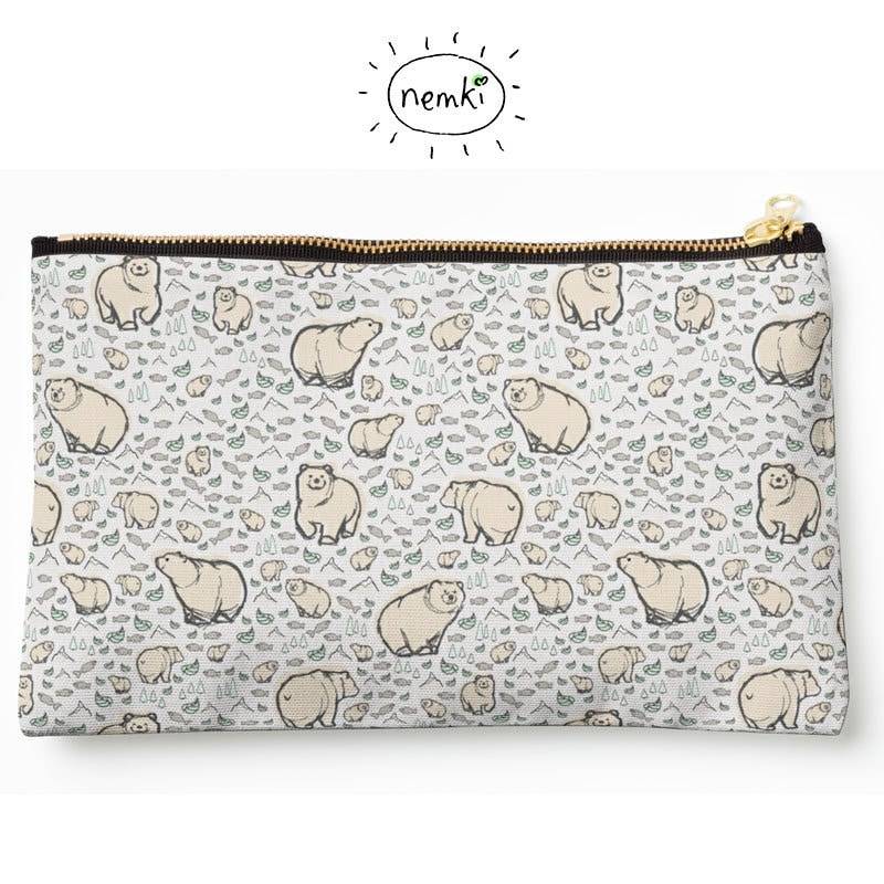 Bär Zip Beutel Niedliche Bären Federmäppchen Geschenk Kosmetik Make Up Tasche von nemki