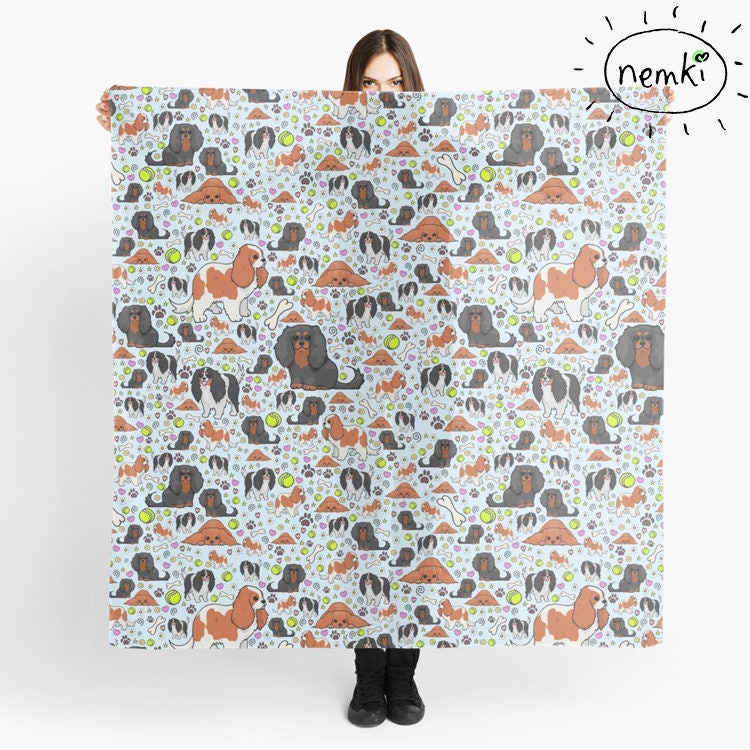 Cavalier King Charles Spaniel Chiffon Schal von nemki