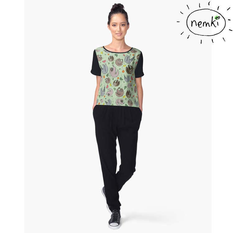 Faultier Womens Top Frauen T-Shirt Süße Oben Kleidung Faultiere von nemki