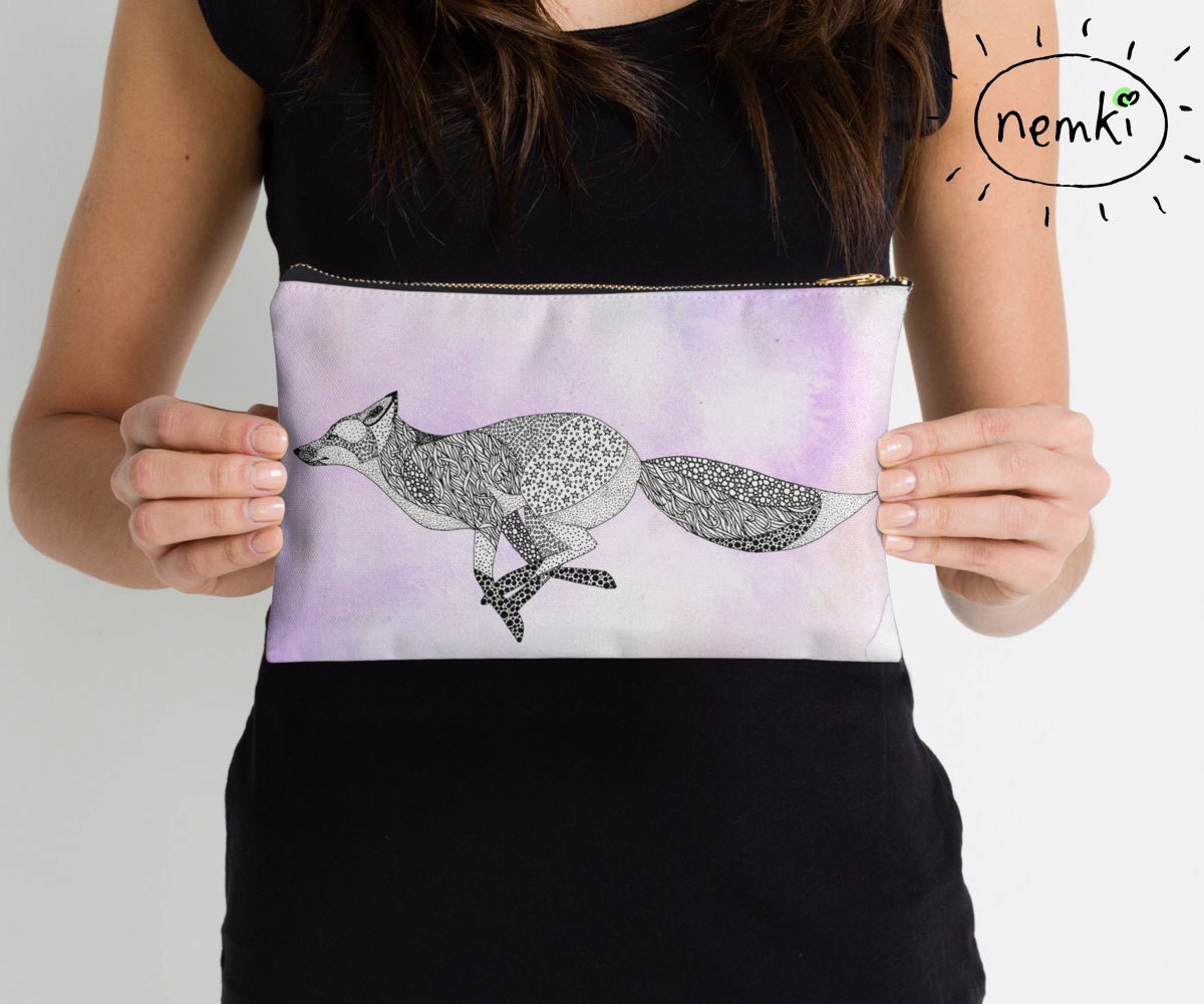 Fuchs Reißverschlusstasche Süßer Federmäppchen Hübscher Kosmetik Schminktasche Fuchsliebhaber Geschenk Für Sie von nemki