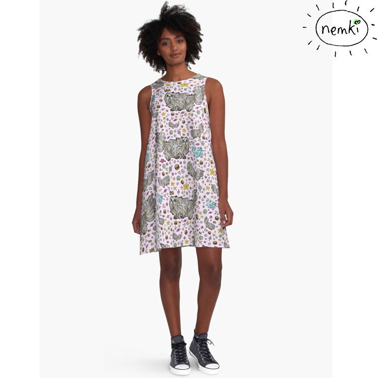 Katzenkleid Für Frauen, Katzenmusterkleid, Süßes Katzenkleid, Katzenkleidung Katzenmode Katzenliebhaber Kleidung, Frauen von nemki