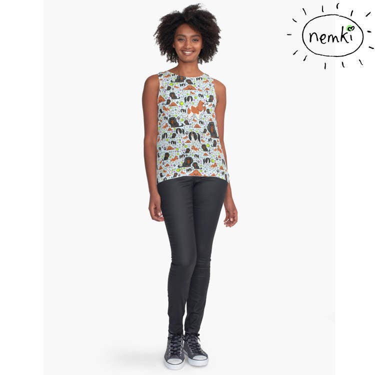 King Charles Spaniel Tank Womens Hund Niedlichen Welpen Top Frauen Kleidung Muster von nemki