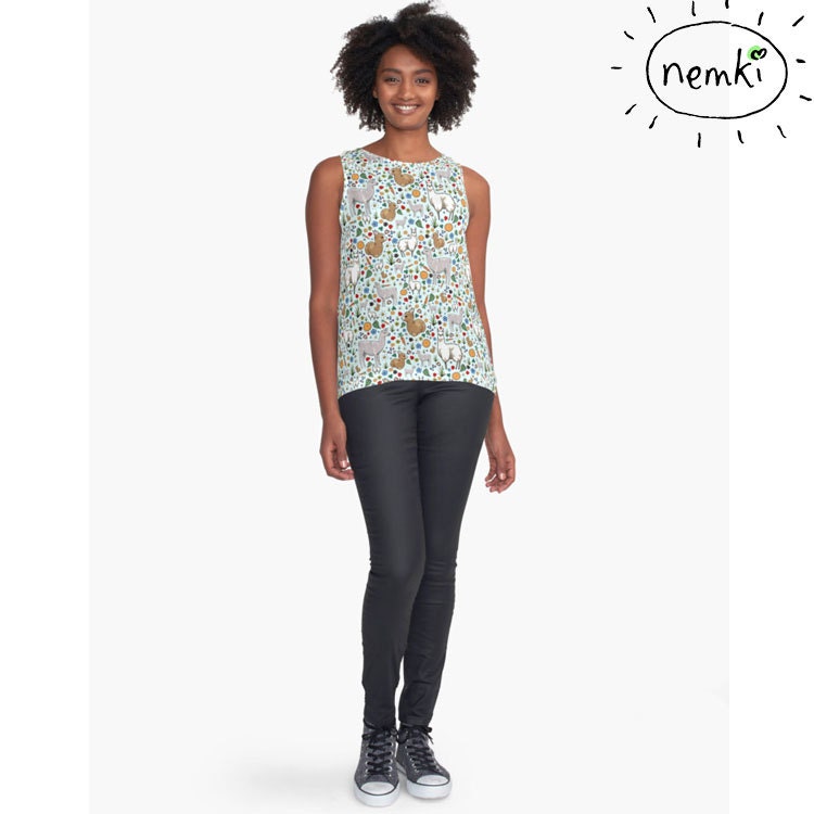 Lama Gemusterten Kontrast Tank von nemki