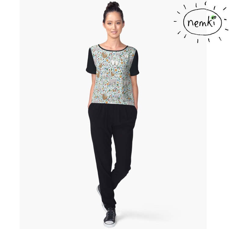 Lama Oben Womens Top Frauen T-Shirt Süße Tank Kleidung von nemki