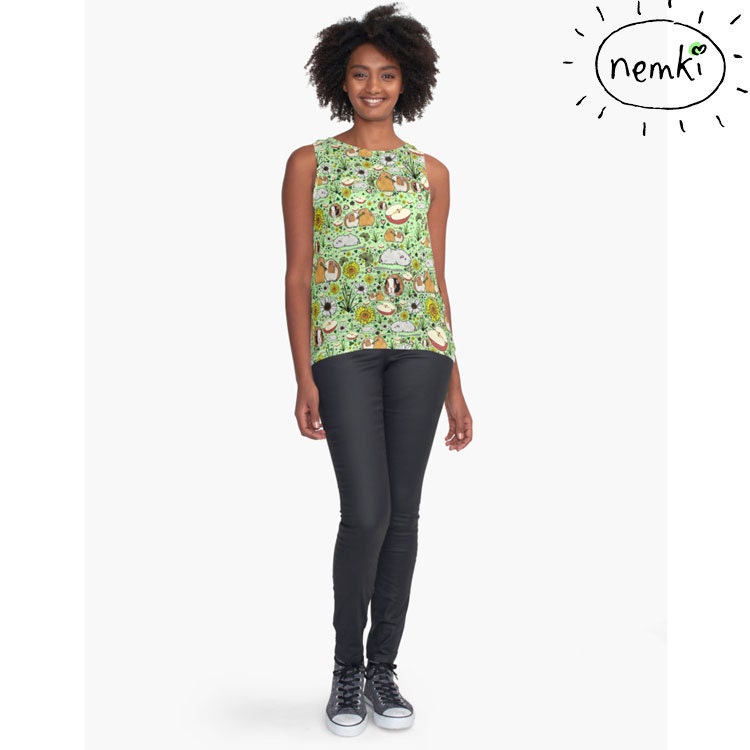 Meerschweinchen Gemusterten Kontrast Tank von nemki