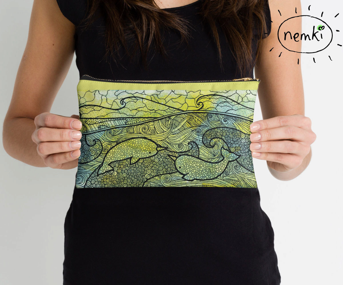 Narwhal Reißverschlusstasche von nemki