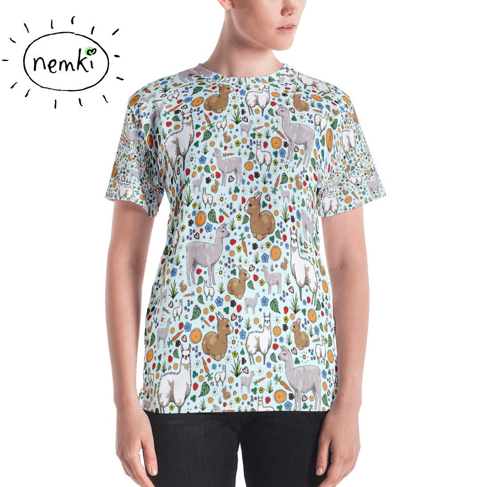 Niedliche Lama T-Shirt Lamas Frauen Oben Kleidung Geschenke Für Sie von nemki