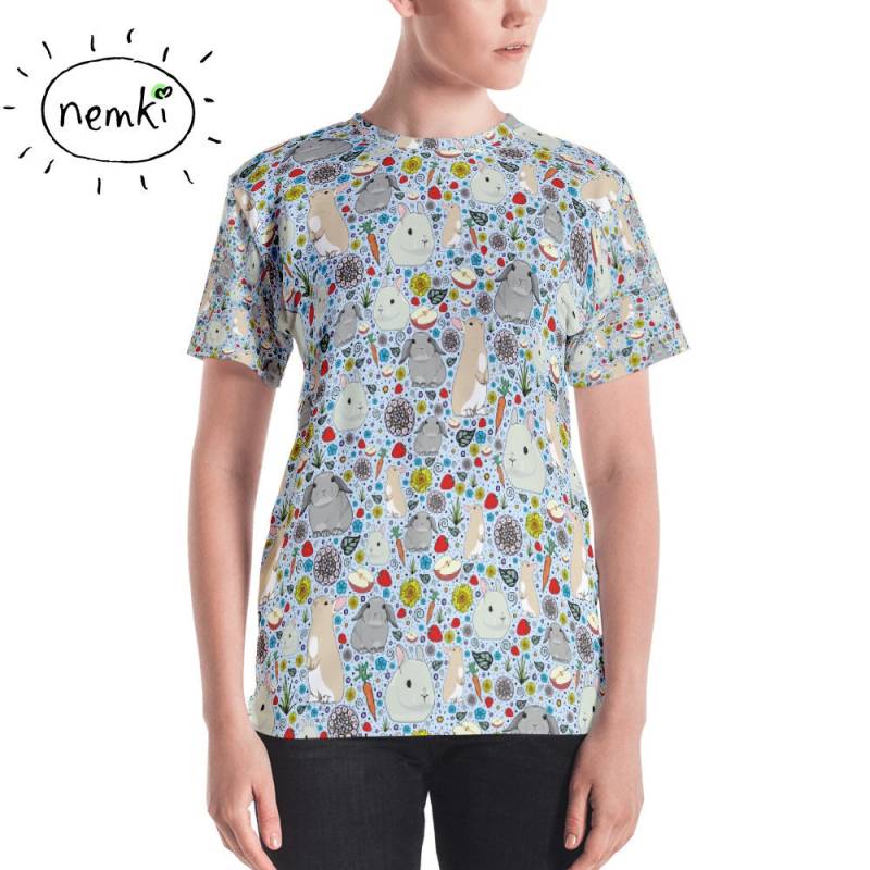 Niedlichen Kaninchen T-Shirt Hasen Frauen Hase Oben Kleidung Geschenk Für Sie von nemki