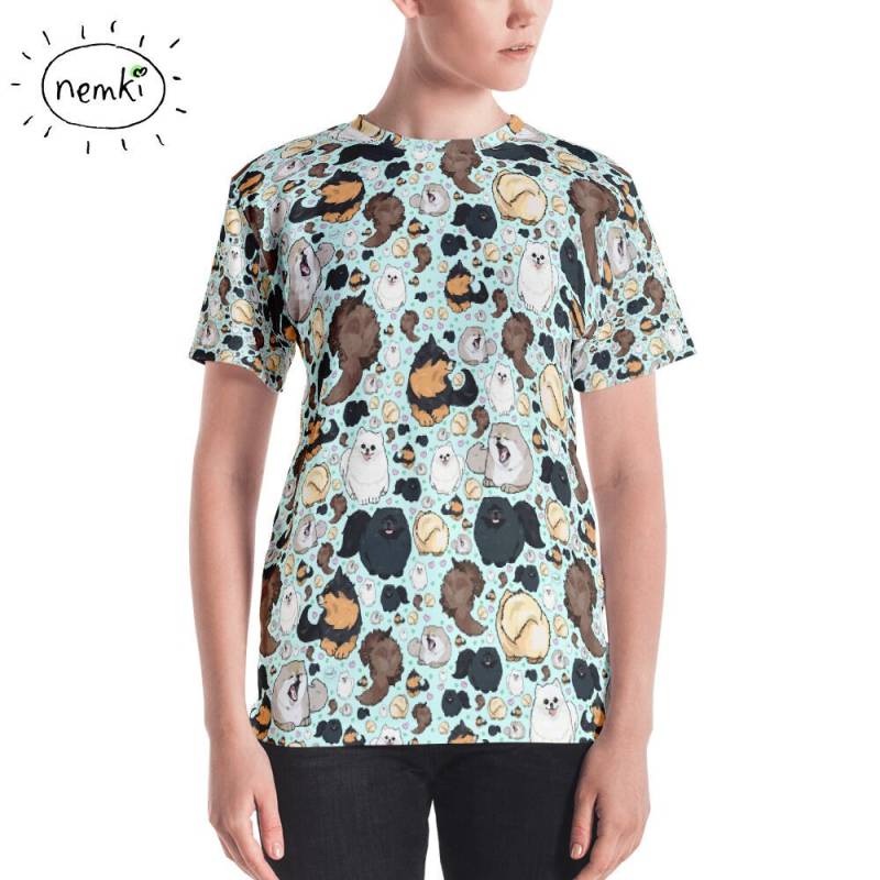 Niedlichen Pommerschen T-Shirt Pommern T-Shirts Frauen Hund Oberkleidung Geschenk Für Sie von nemki