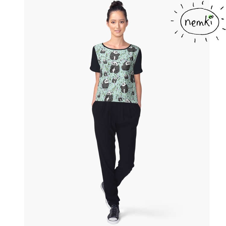 Panda T-Shirt Für Frauen, Panda-Top T-Shirt, Panda-Geschenke Sie, Shirt Niedlichen Top, Kleidung Frauen von nemki