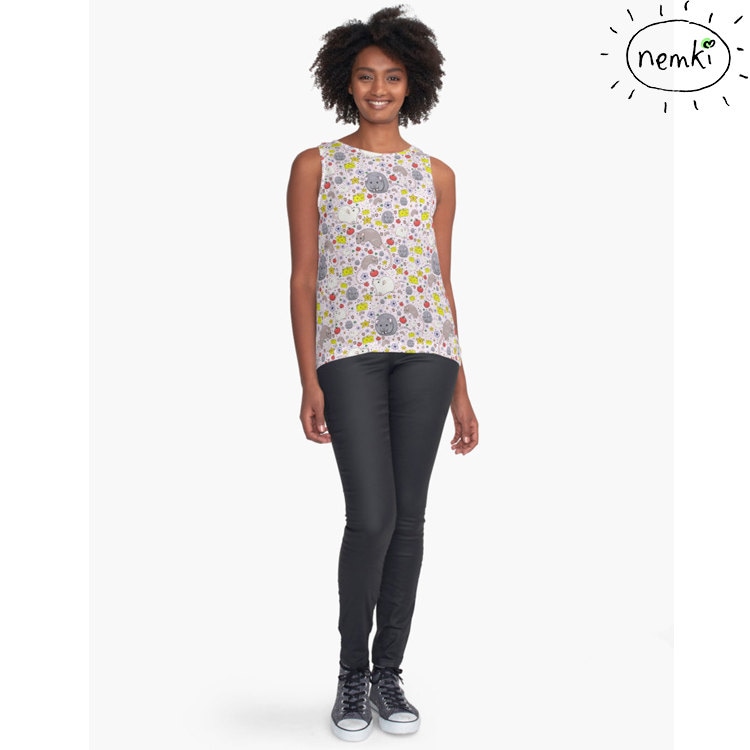 Ratte Oben Maus Tank-Top Haustier Süße Womens Frauen T-Shirt Tanktop von nemki