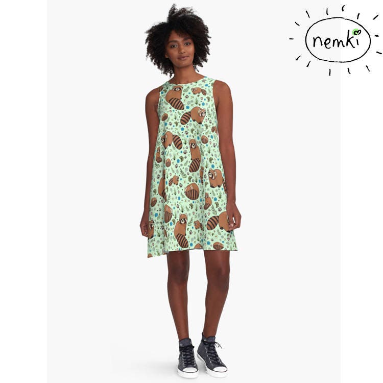 Roter Panda Kleid, Kleid Für Frauen, Damenkleidung, Niedliche Kleidung, Geschenke Sie, Mode von nemki